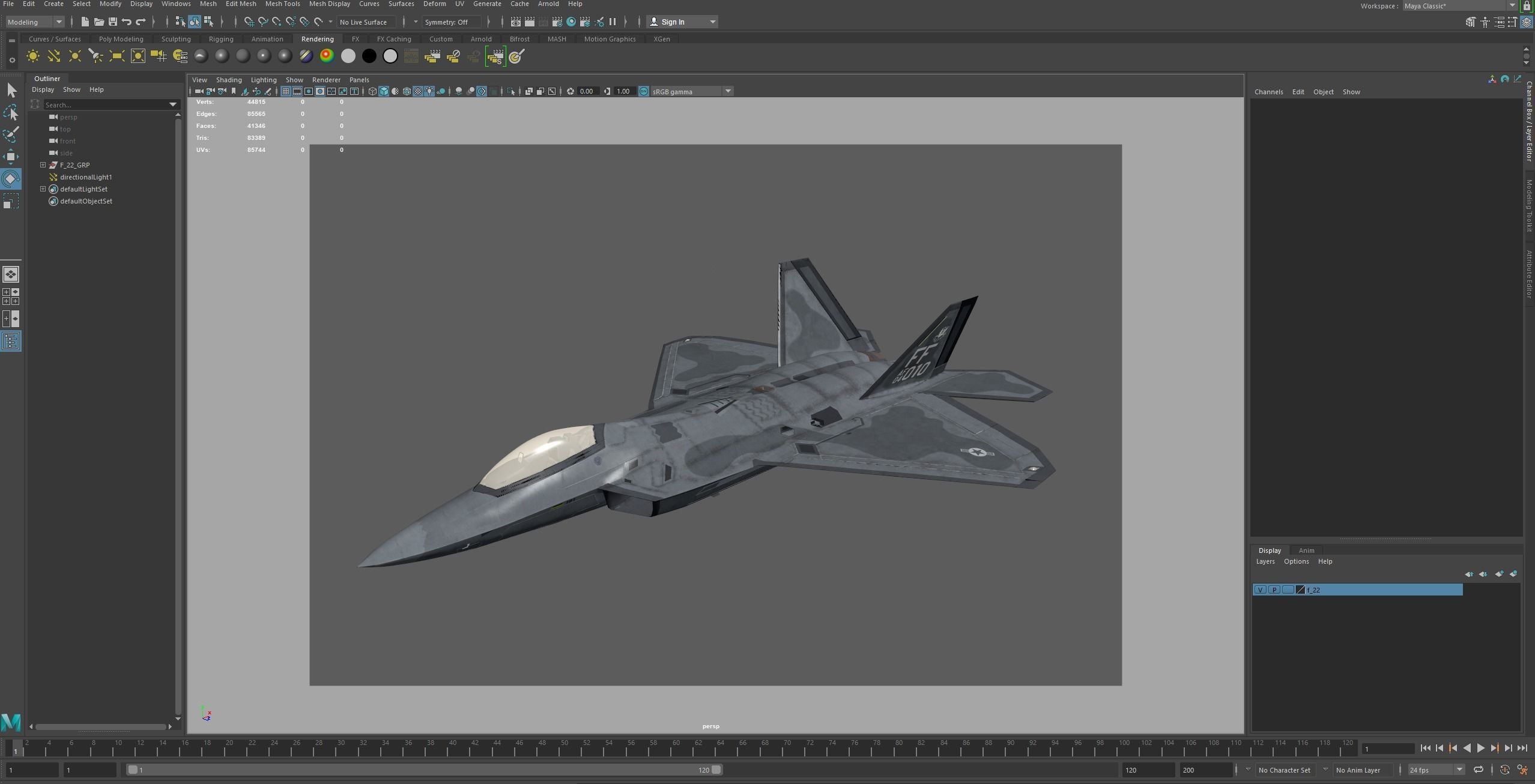 F 22 Raptor Low-poly 3D model_38