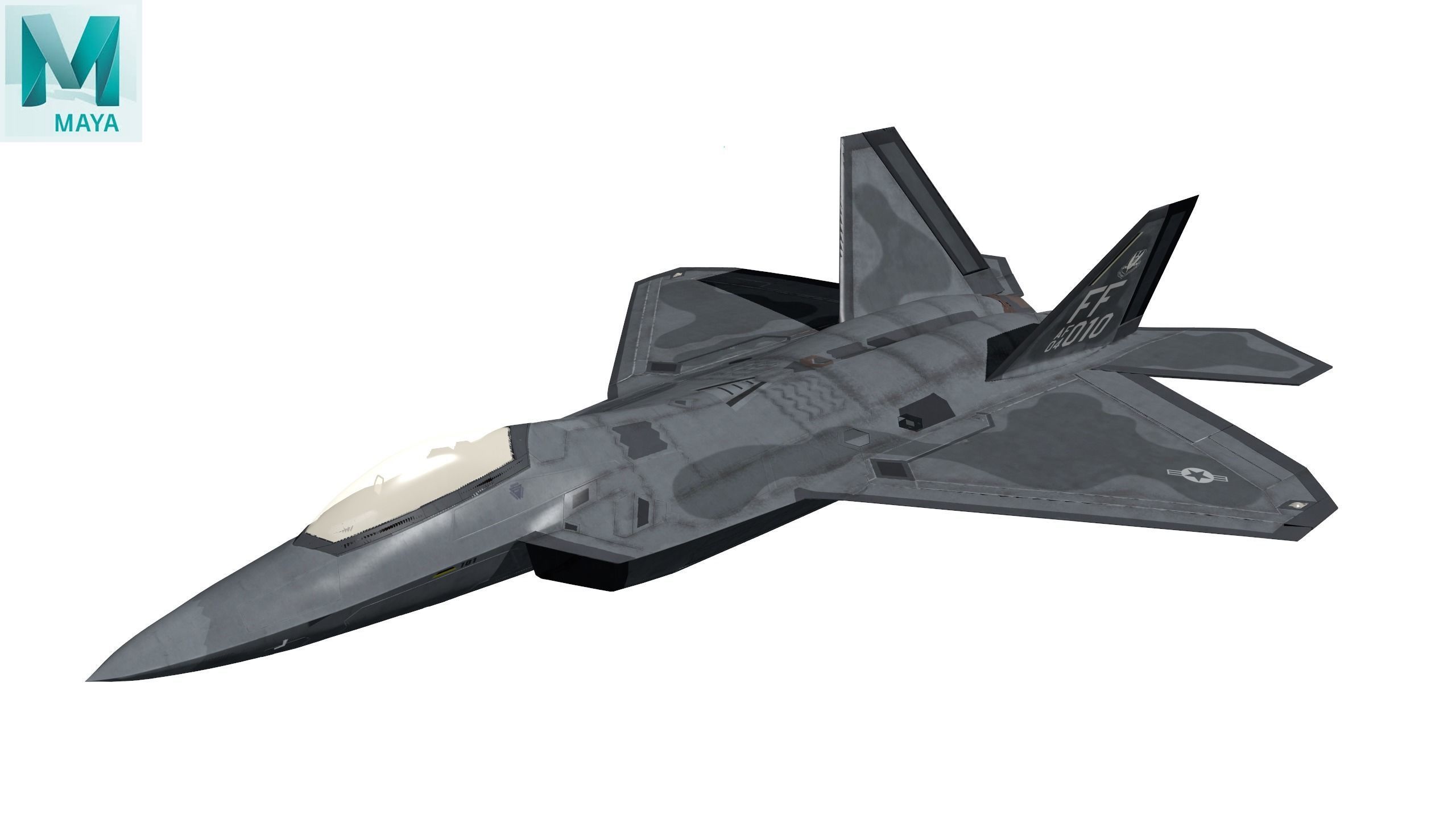 F 22 Raptor Low-poly 3D model_37