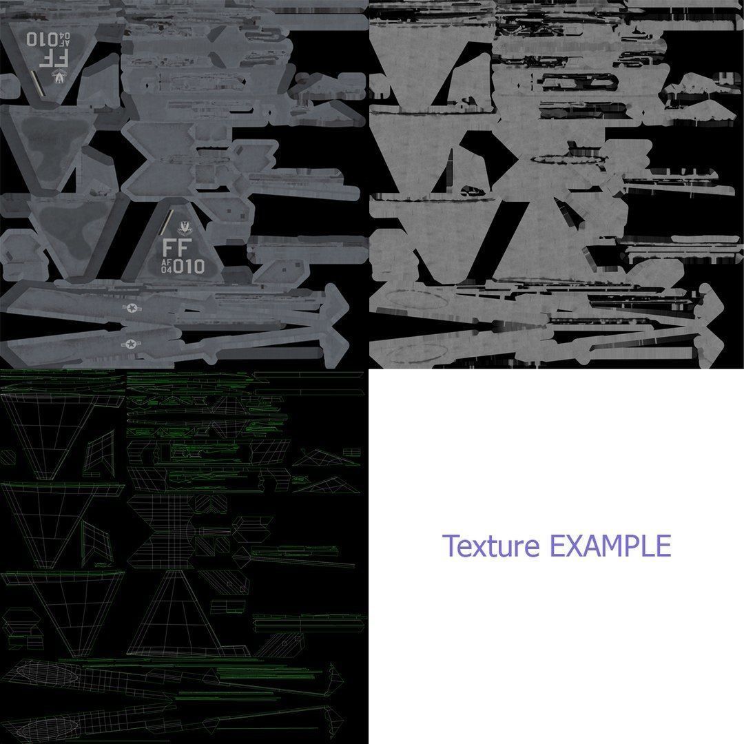 F 22 Raptor Low-poly 3D model_41