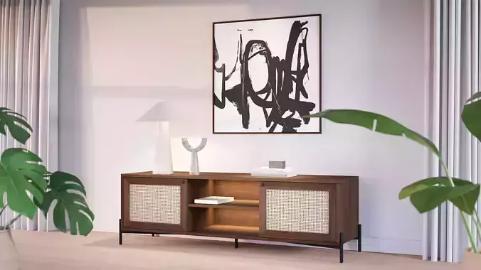 tv lowboard vienna with deco 3D model