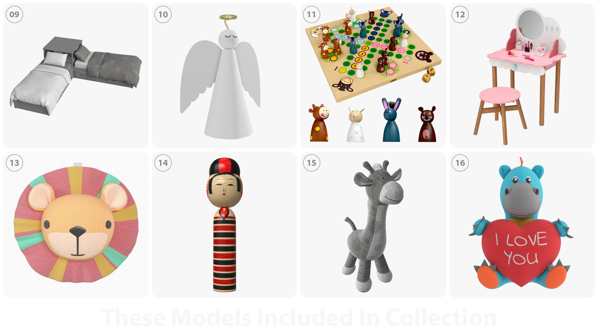 Child-girl room items 3D model_2