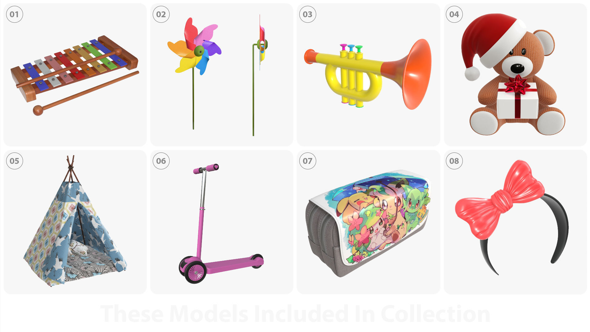 Child-girl room items 3D model_1