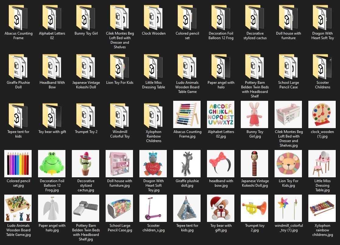 Child-girl room items 3D model_5