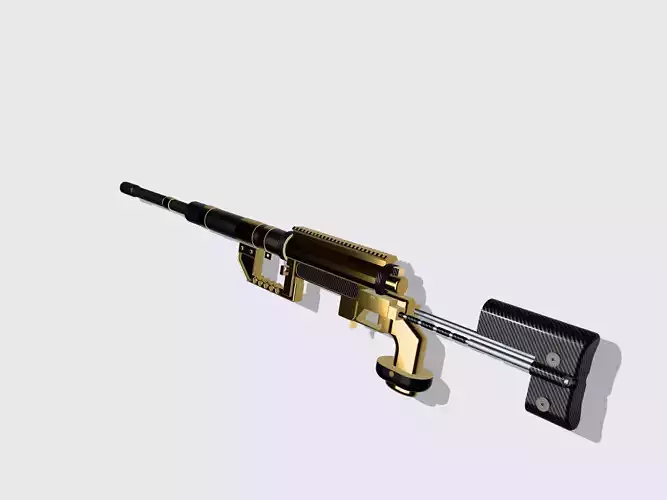 Gold and Carbon Sniper Gun CheyTac M200 Version