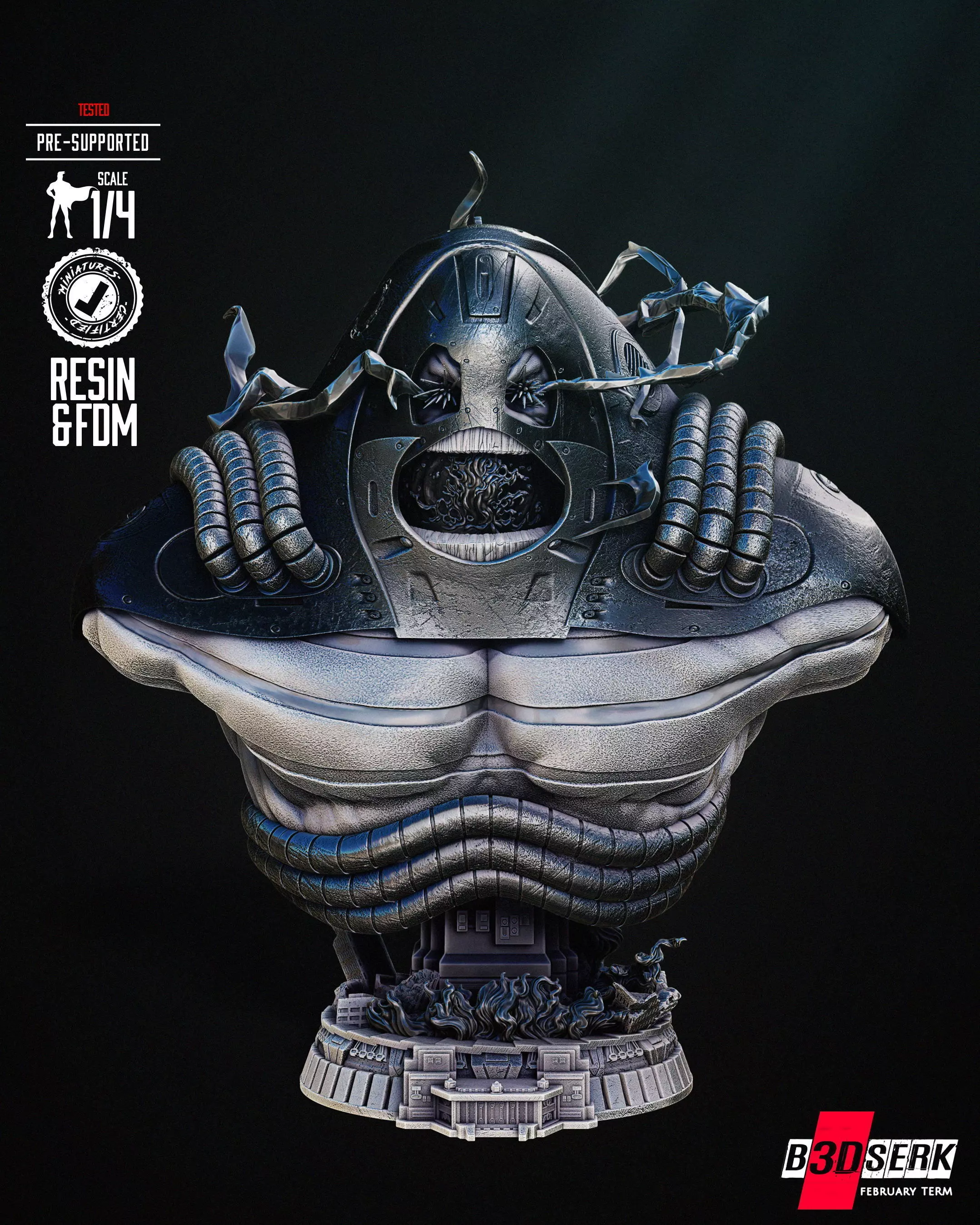 B3DSERK Antimonitor Bust Tested for 3D printing 3D print model