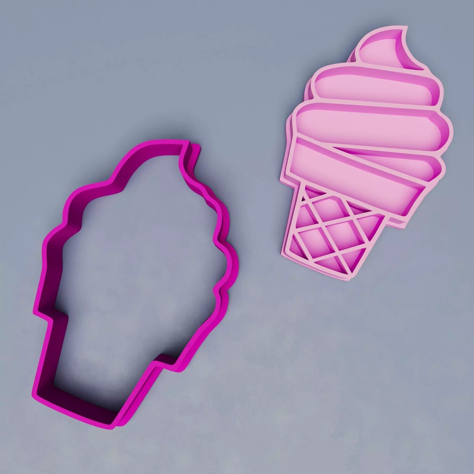 Ice Cream Cookie Cutter Free 3D print model_0