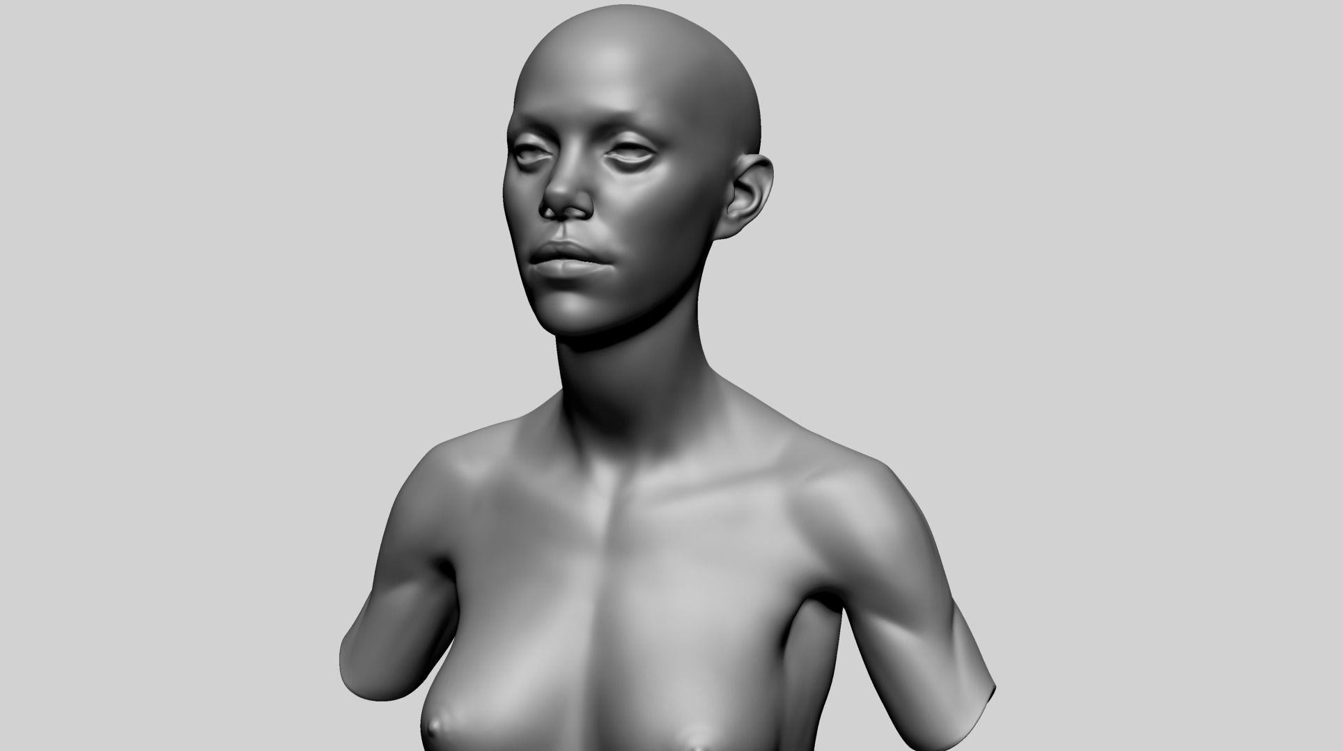 Female Upper Body 3D model_10
