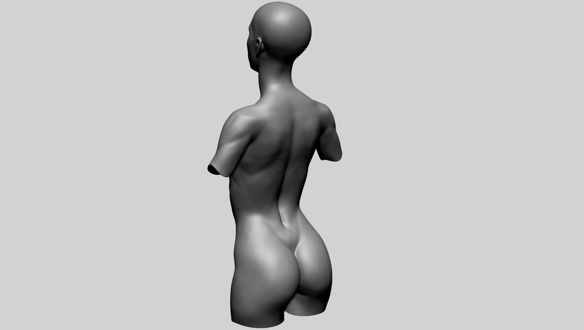 Female Upper Body 3D model_7