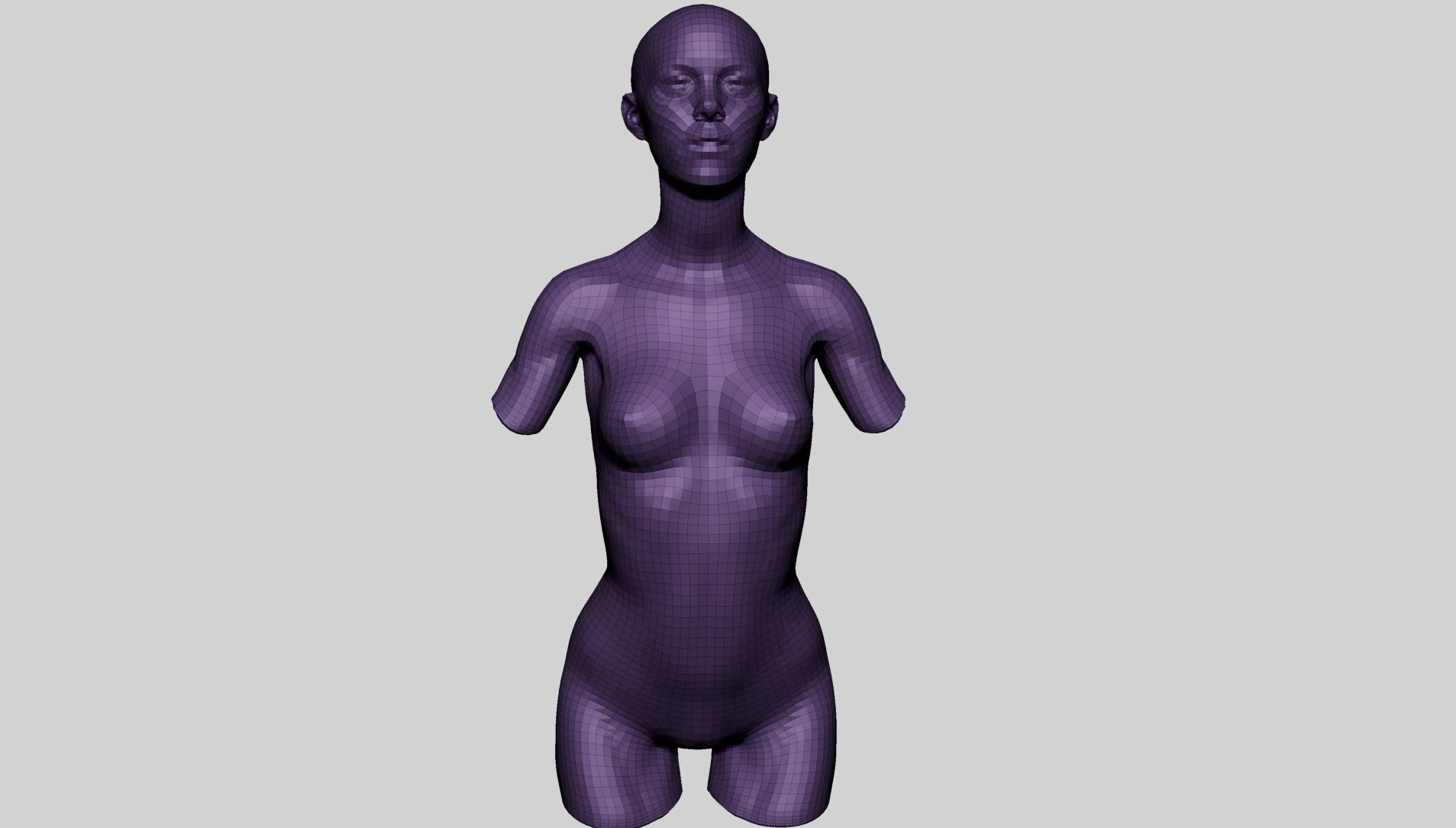 Female Upper Body 3D model_13