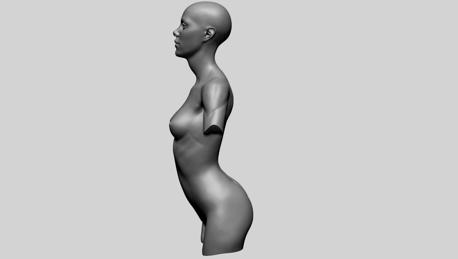 Female Upper Body 3D model_8