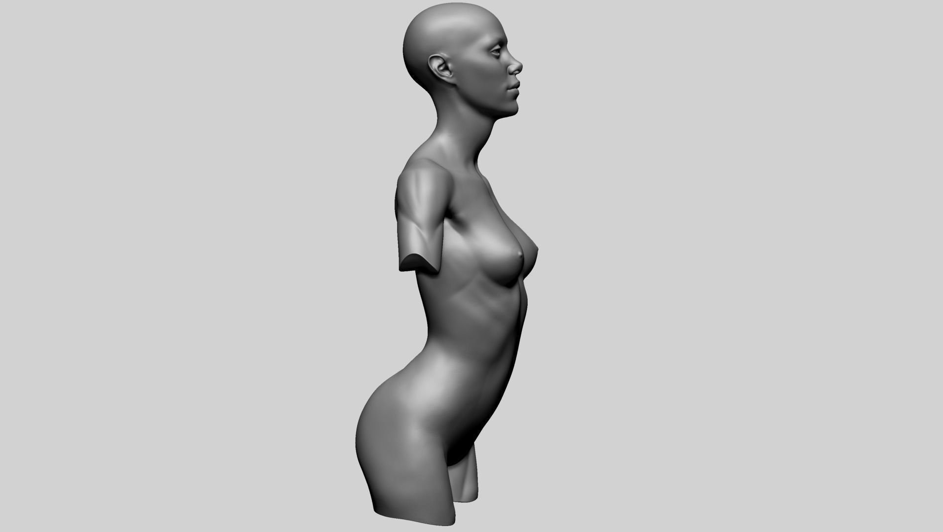 Female Upper Body 3D model_4