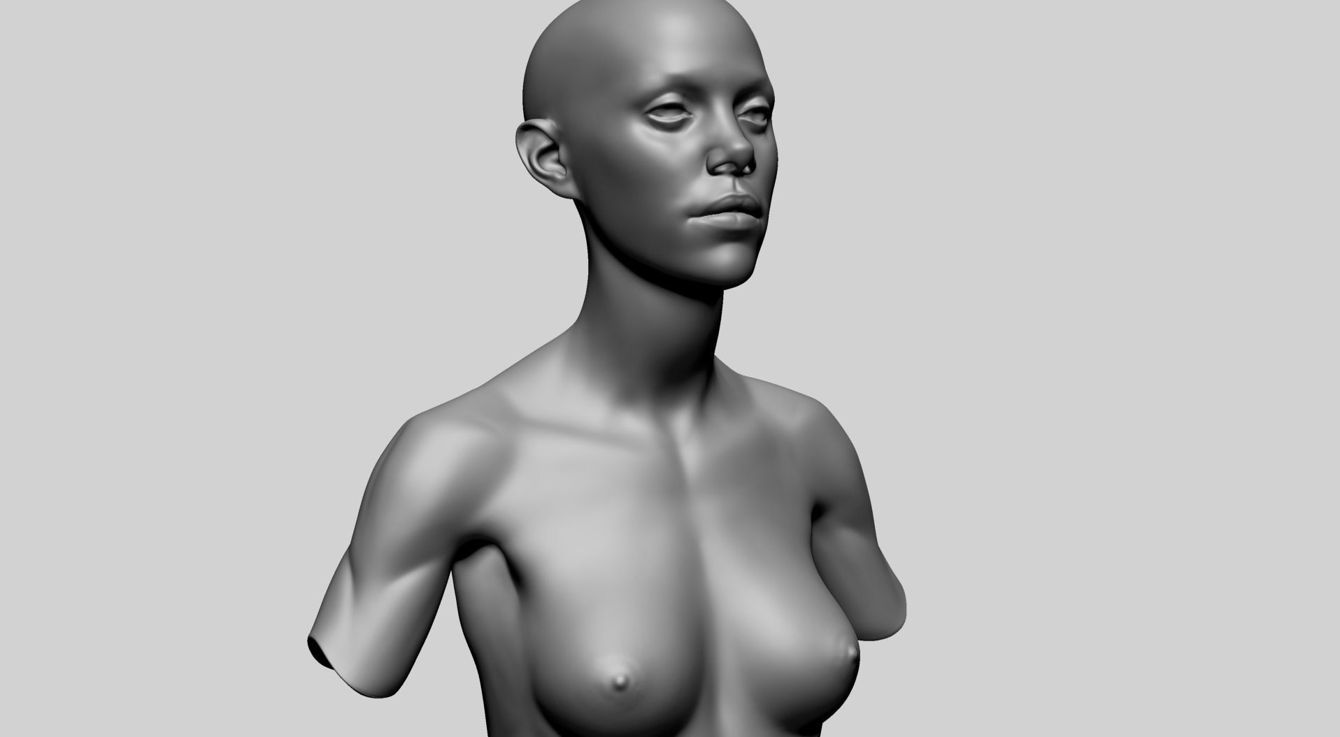 Female Upper Body 3D model_9