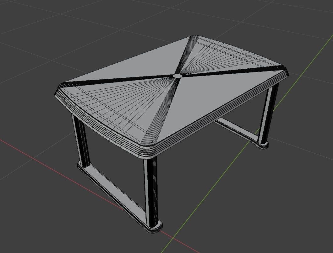 Plastic Dining Table for interior design 3D model_4