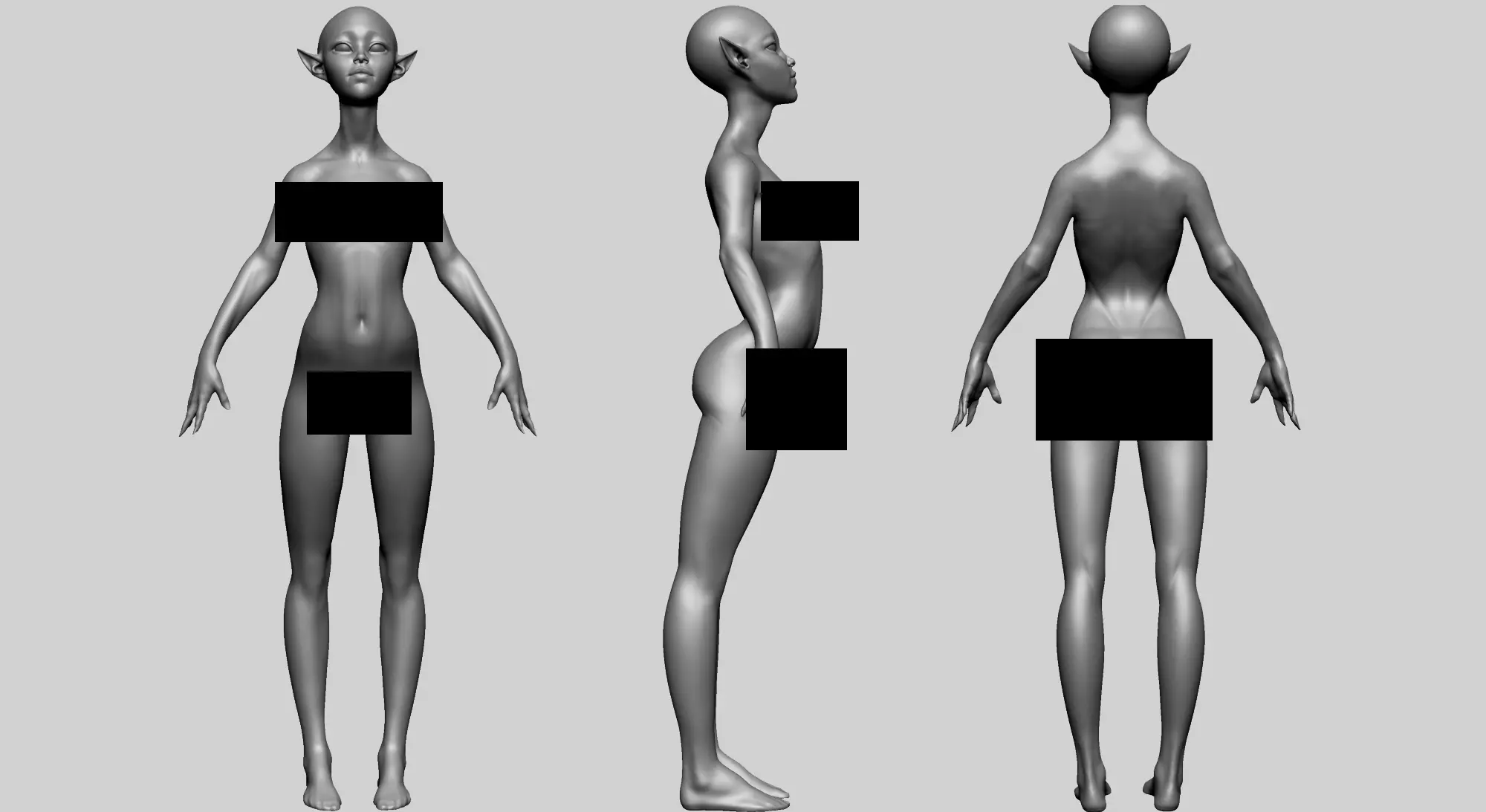 Stylized Female Anatomy C 3D model_0