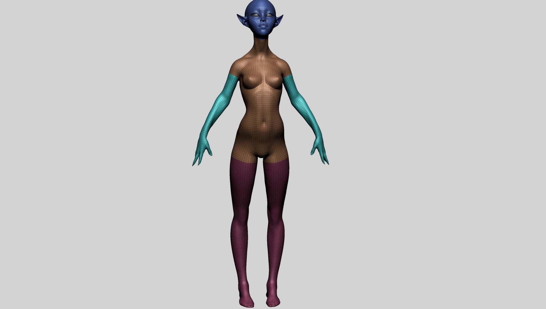 Stylized Female Anatomy C 3D model_14