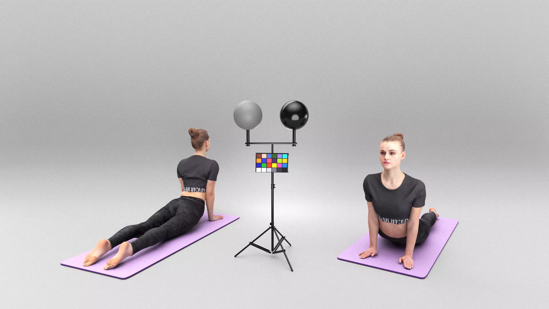 Beautiful young woman stretching 453 Low-poly 3D model