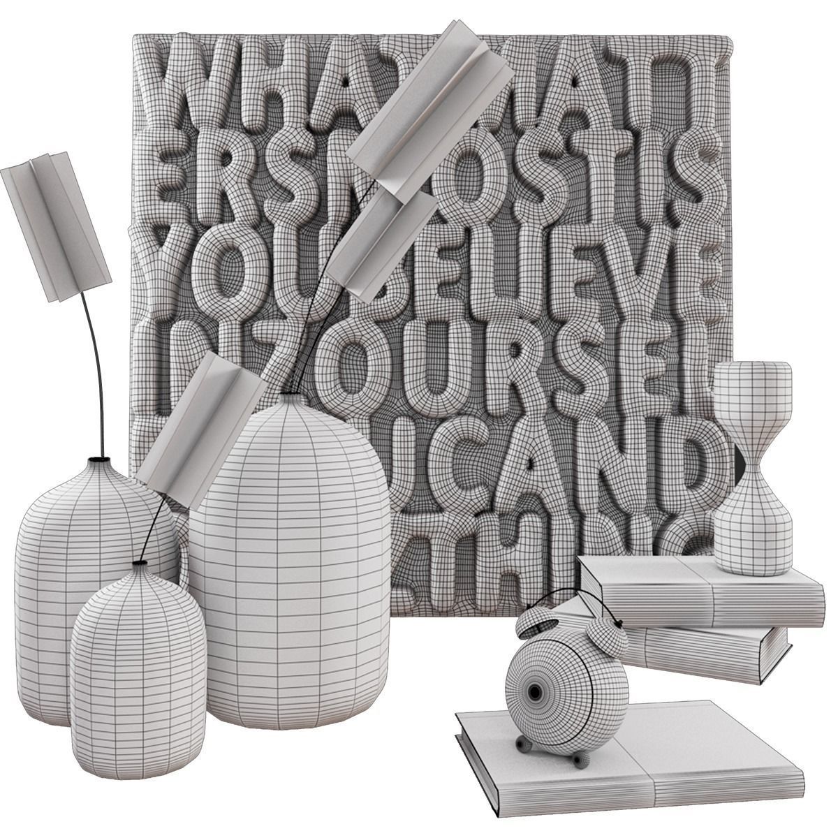 Decorative set 3D model_2