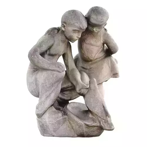 Two kids sculpture