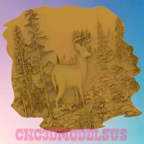 Elk relief carving 3D MODEL STL FILE FOR CNC ROUTER LASER
