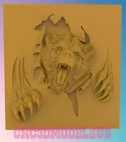 Angry Bear 2 3D MODEL STL FILE FOR CNC ROUTER LASER