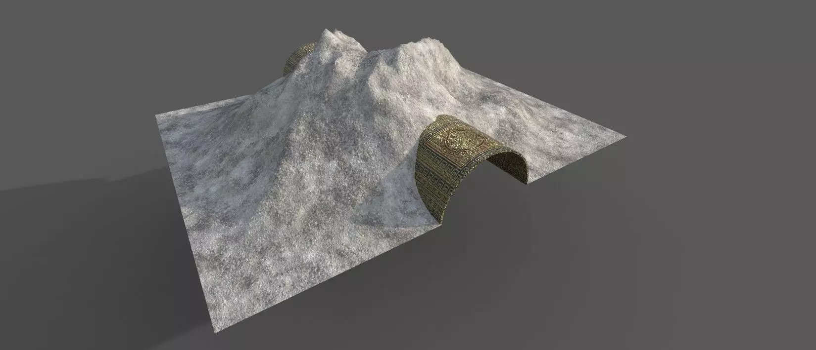 mountain and tunnel 3d model Low-poly 3D model