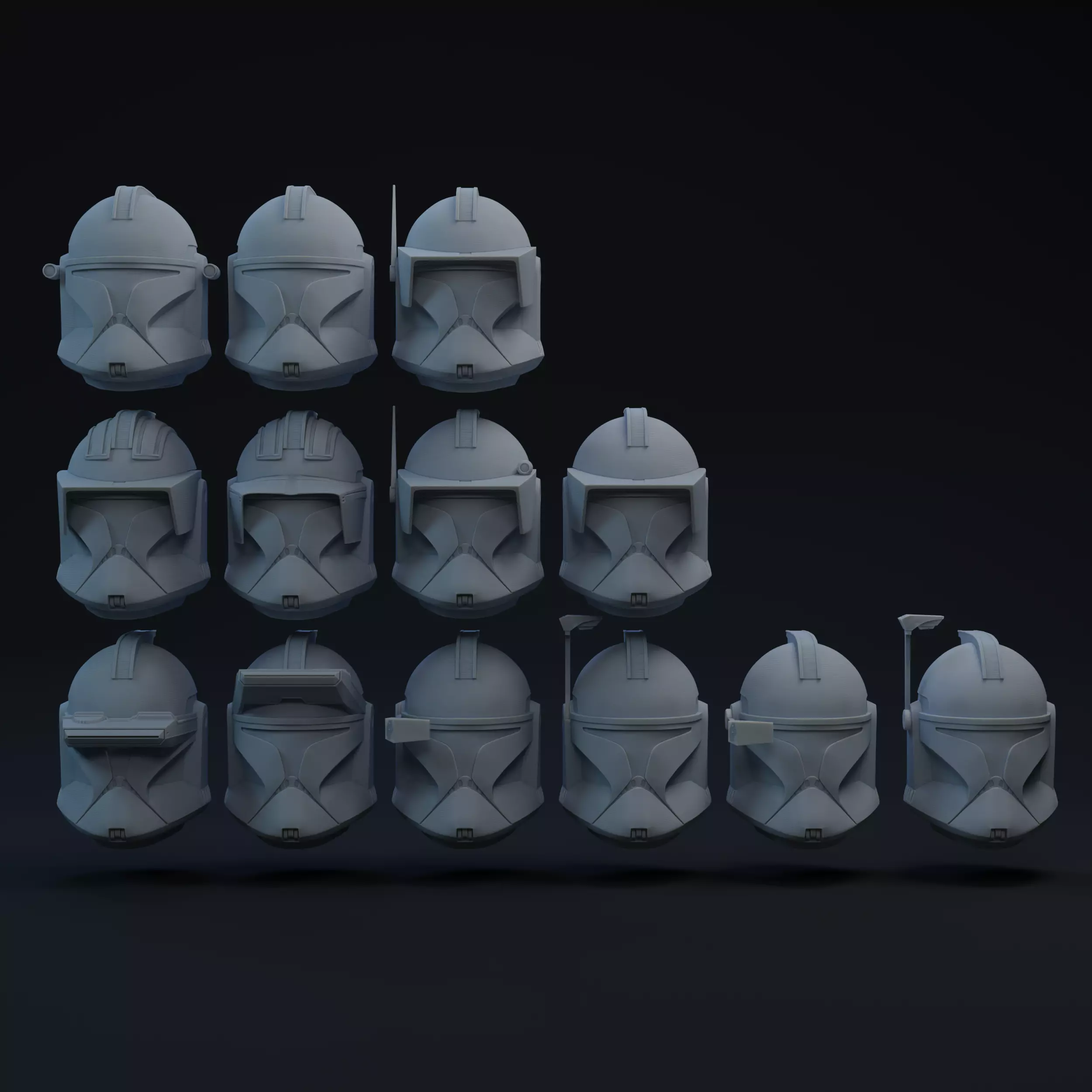Phase 1 Clone Helmets one-twelfth Scale 3D print model_0