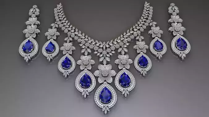 Necklace gold and silver  Set 3D print model