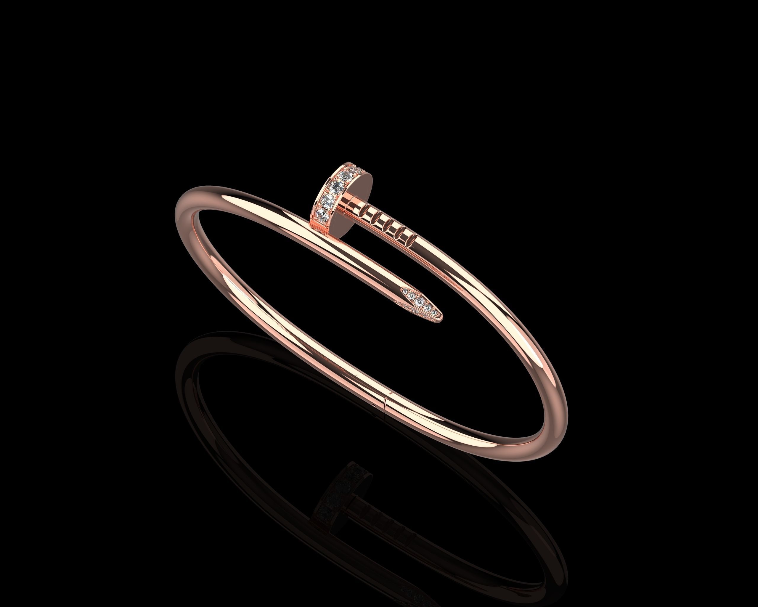  Juste un clou Bracelet 19 Size with Gems N87 3D print model_2