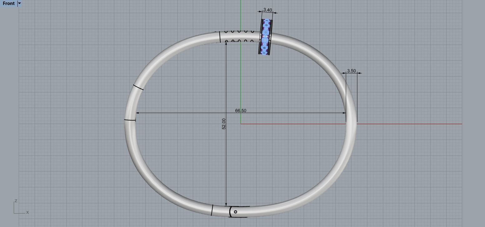  Juste un clou Bracelet 19 Size with Gems N87 3D print model_6