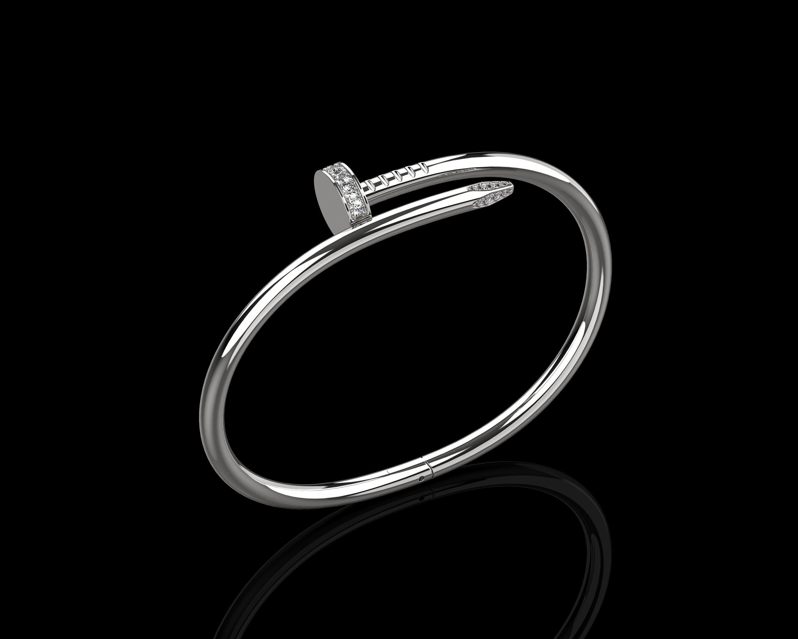  Juste un clou Bracelet 19 Size with Gems N87 3D print model_13