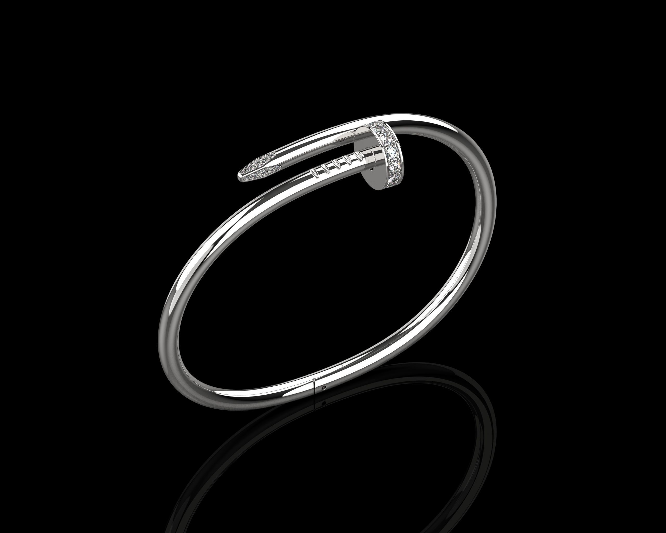  Juste un clou Bracelet 19 Size with Gems N87 3D print model_9