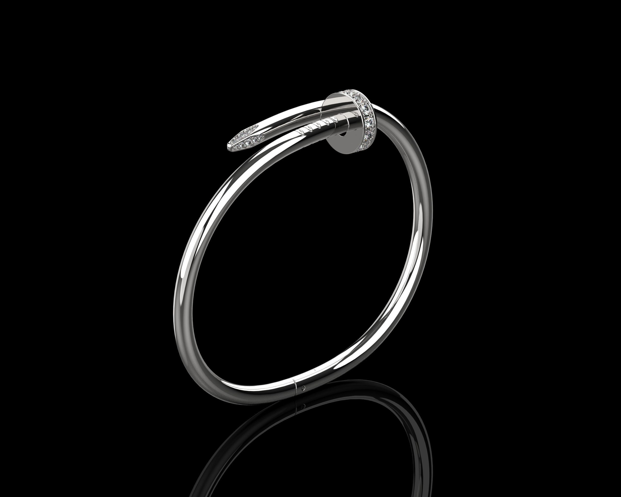  Juste un clou Bracelet 19 Size with Gems N87 3D print model_12