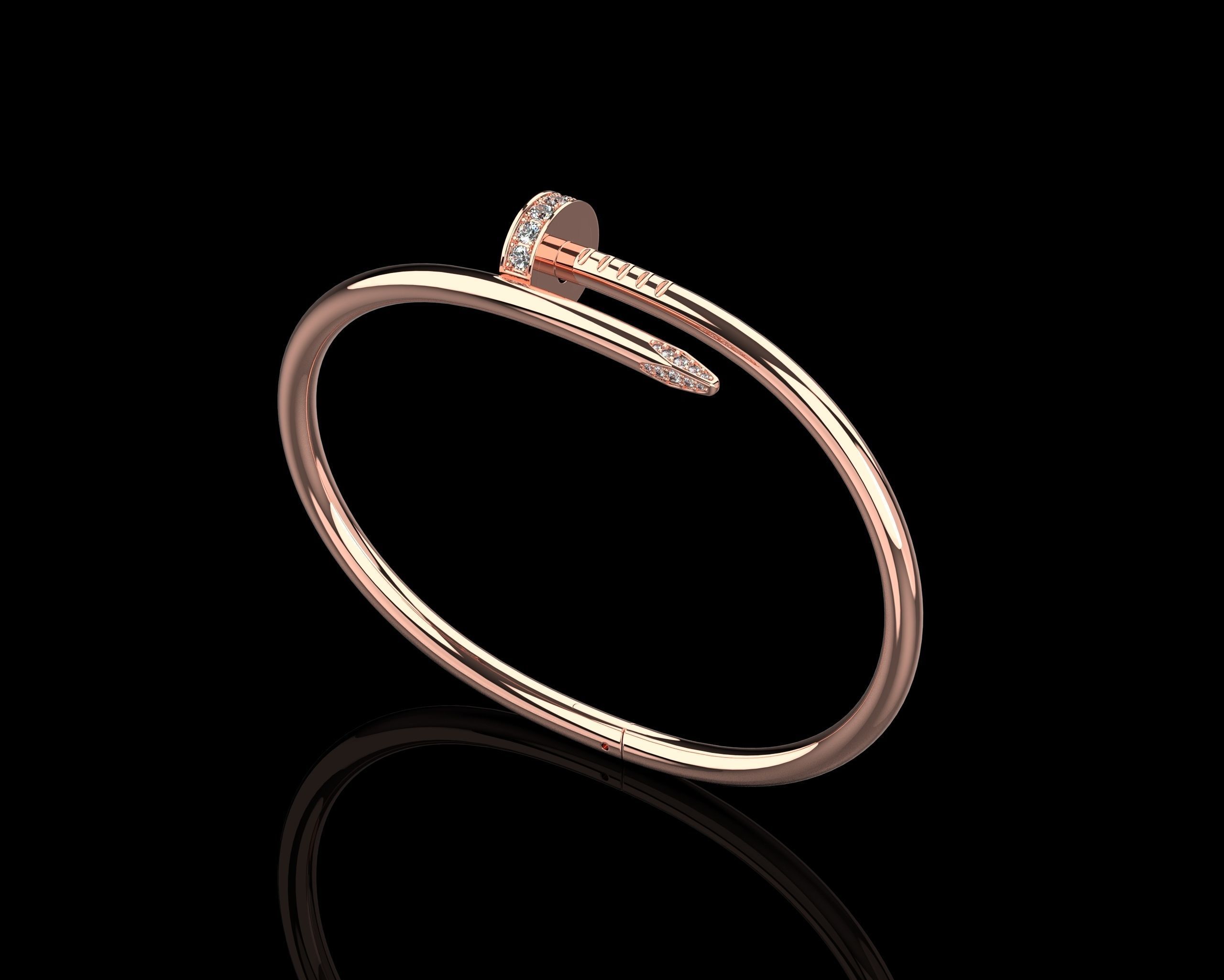  Juste un clou Bracelet 19 Size with Gems N87 3D print model_22