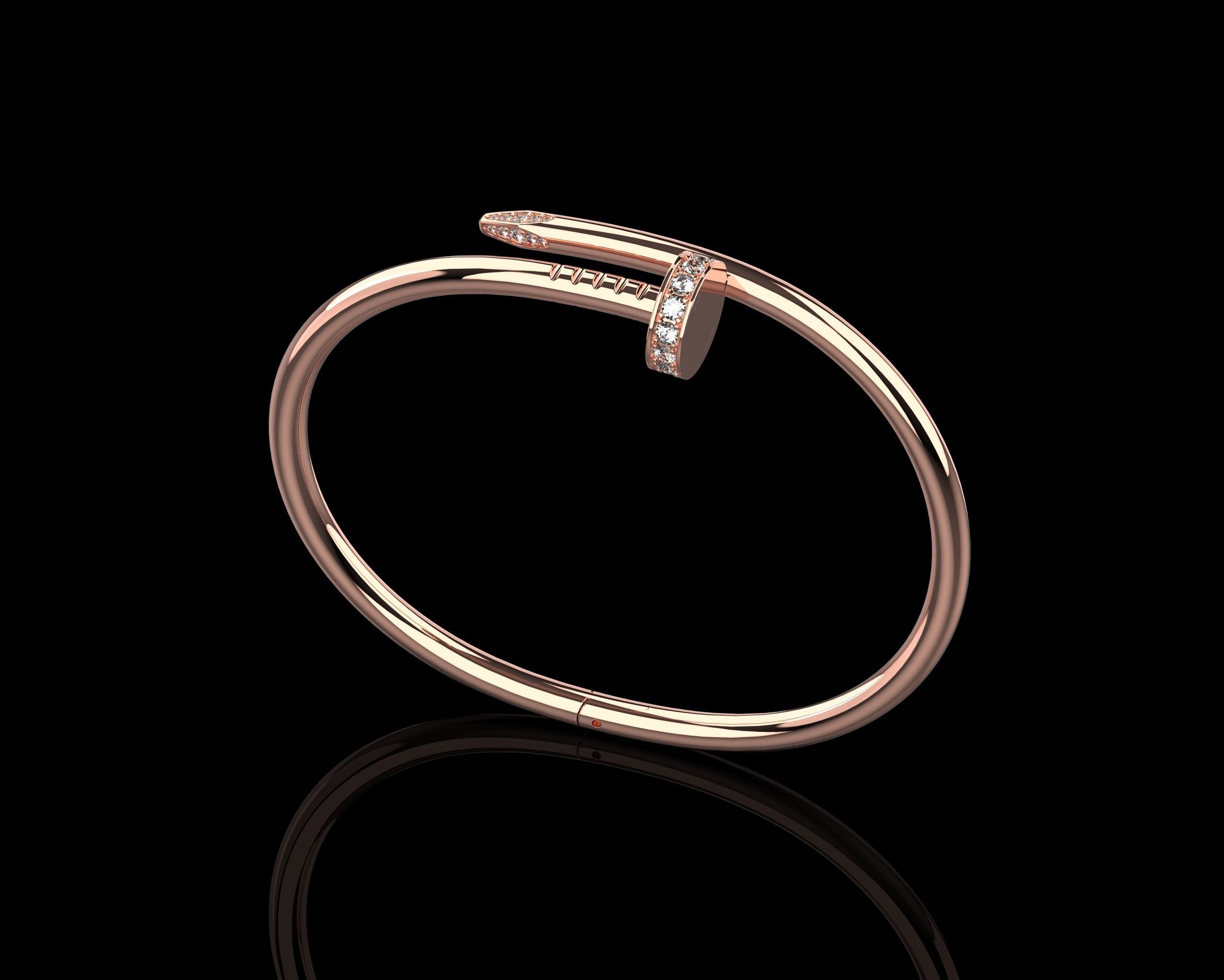  Juste un clou Bracelet 19 Size with Gems N87 3D print model_4