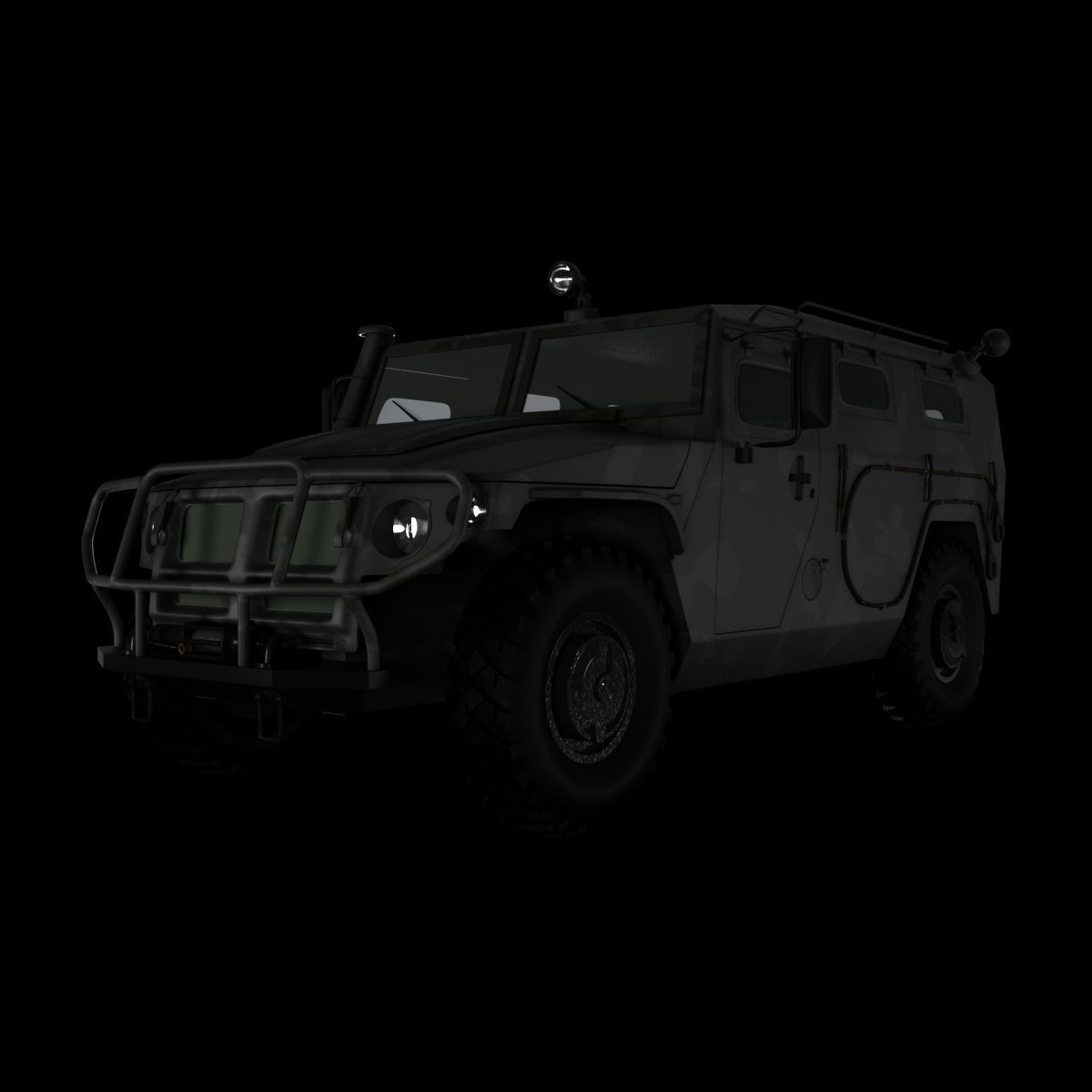 GAZ 2975 Tiger Low-poly 3D model_2