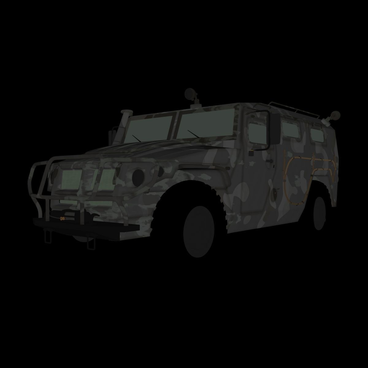 GAZ 2975 Tiger Low-poly 3D model_3