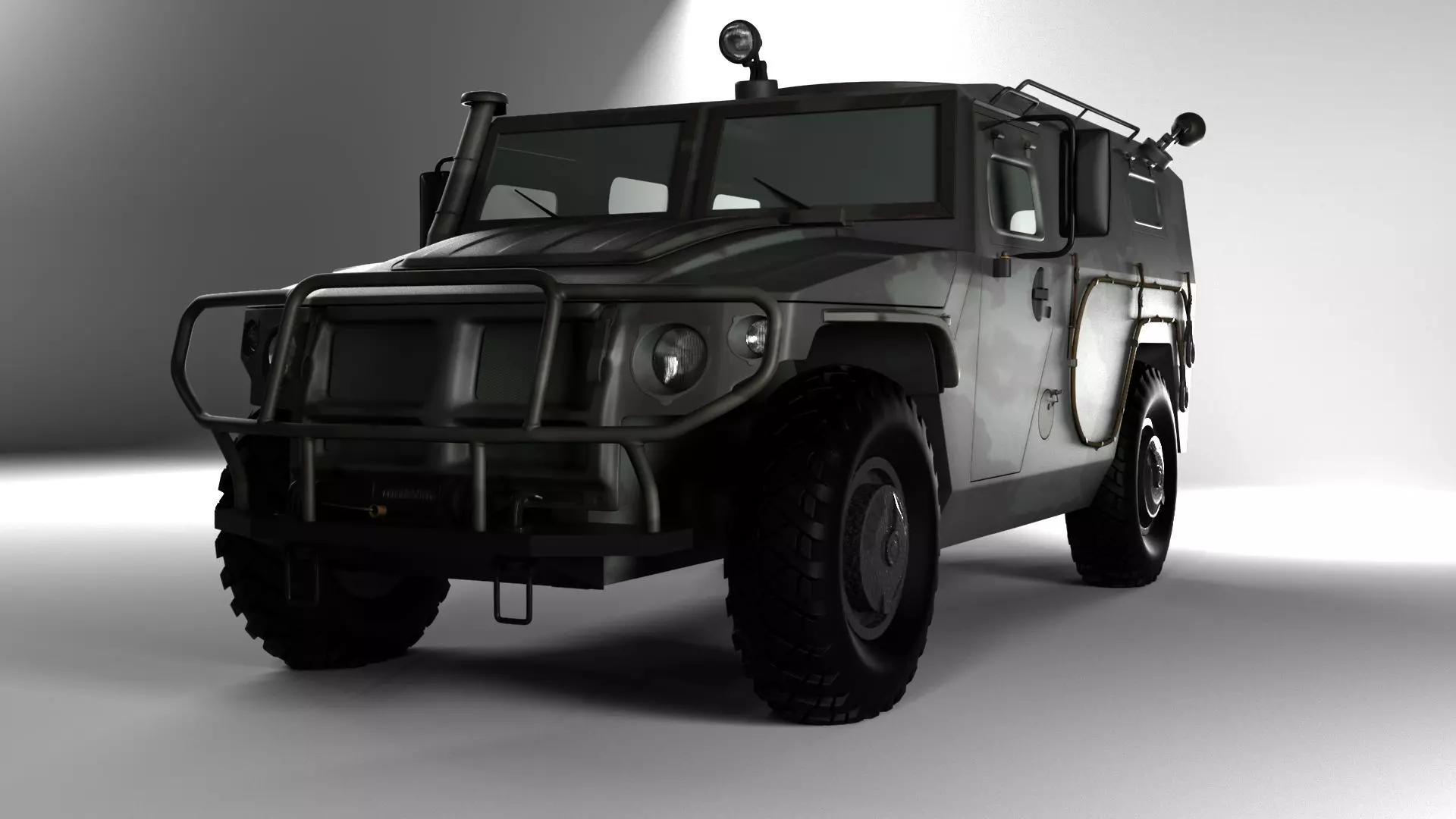 GAZ 2975 Tiger Low-poly 3D model_0