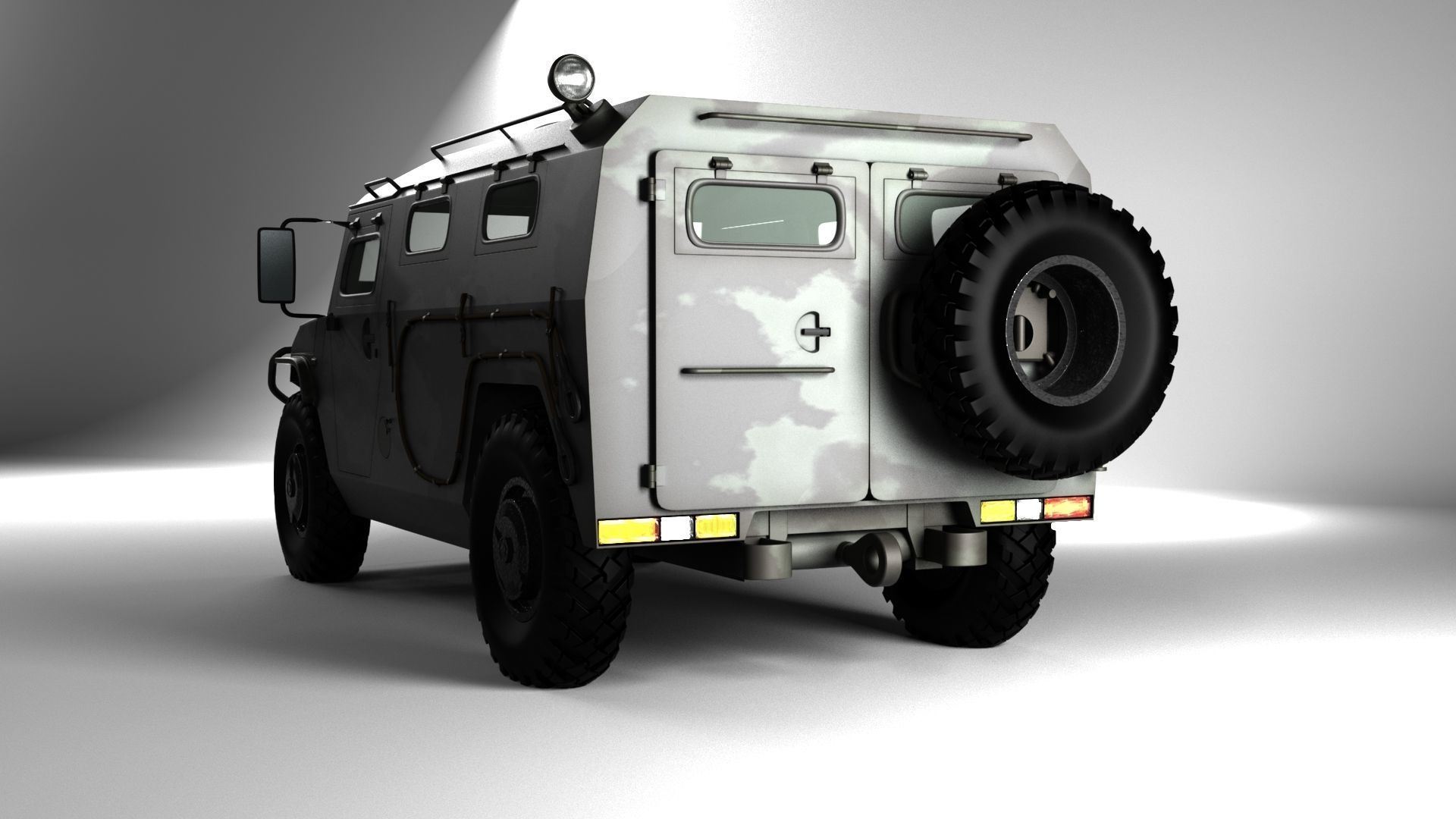 GAZ 2975 Tiger Low-poly 3D model_4
