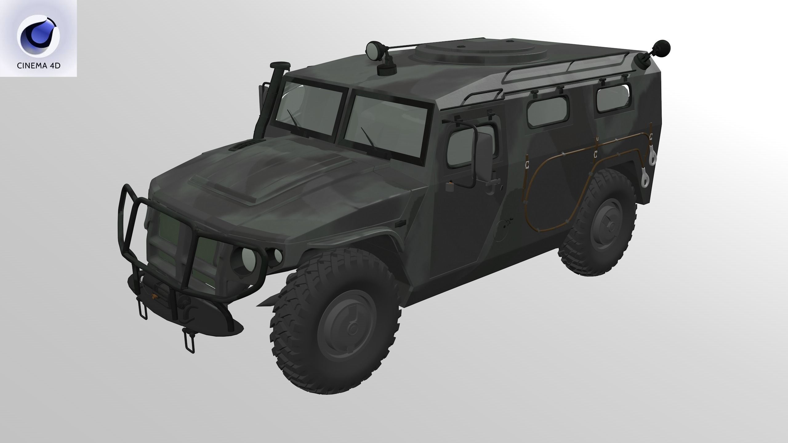 GAZ 2975 Tiger Low-poly 3D model_30