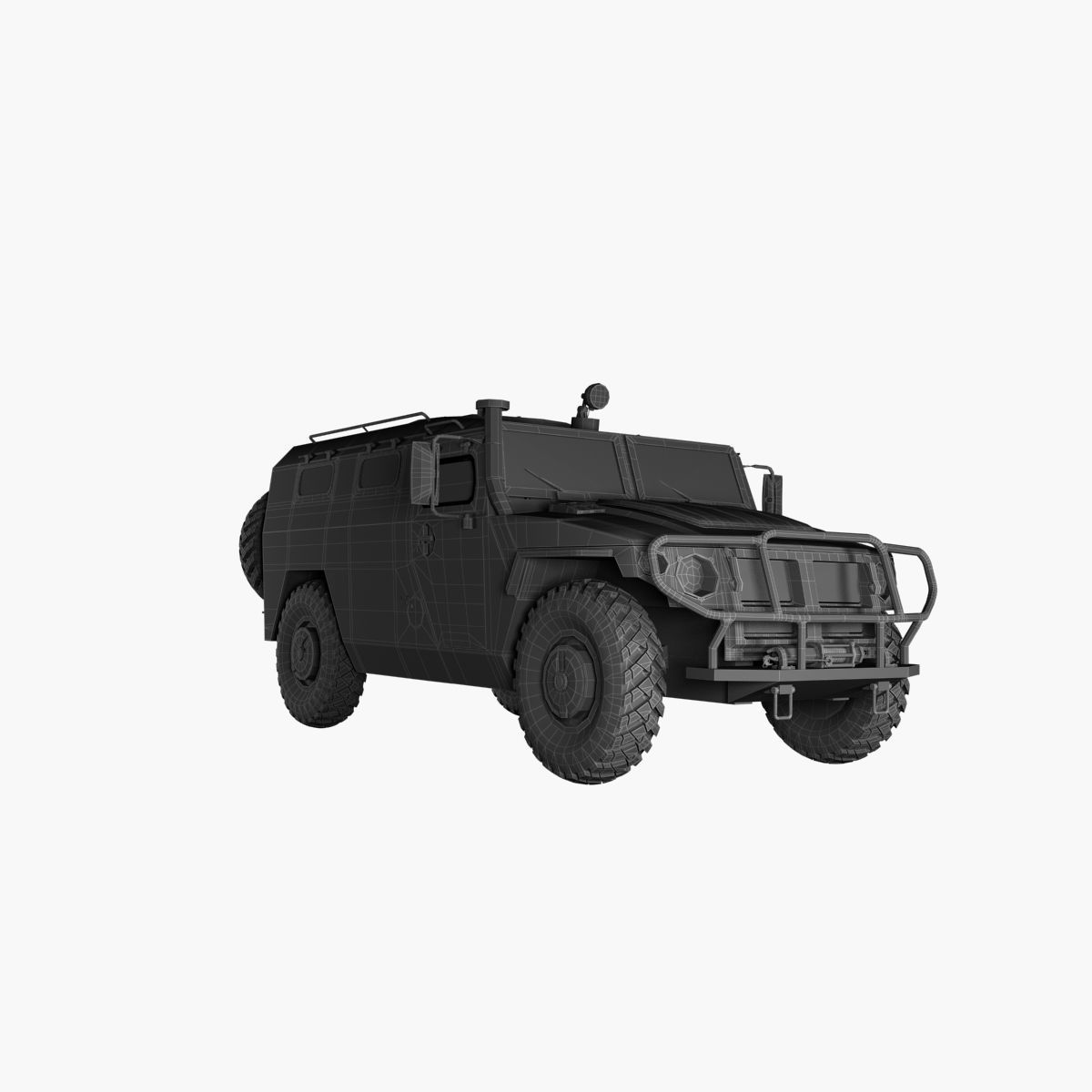 GAZ 2975 Tiger Low-poly 3D model_9