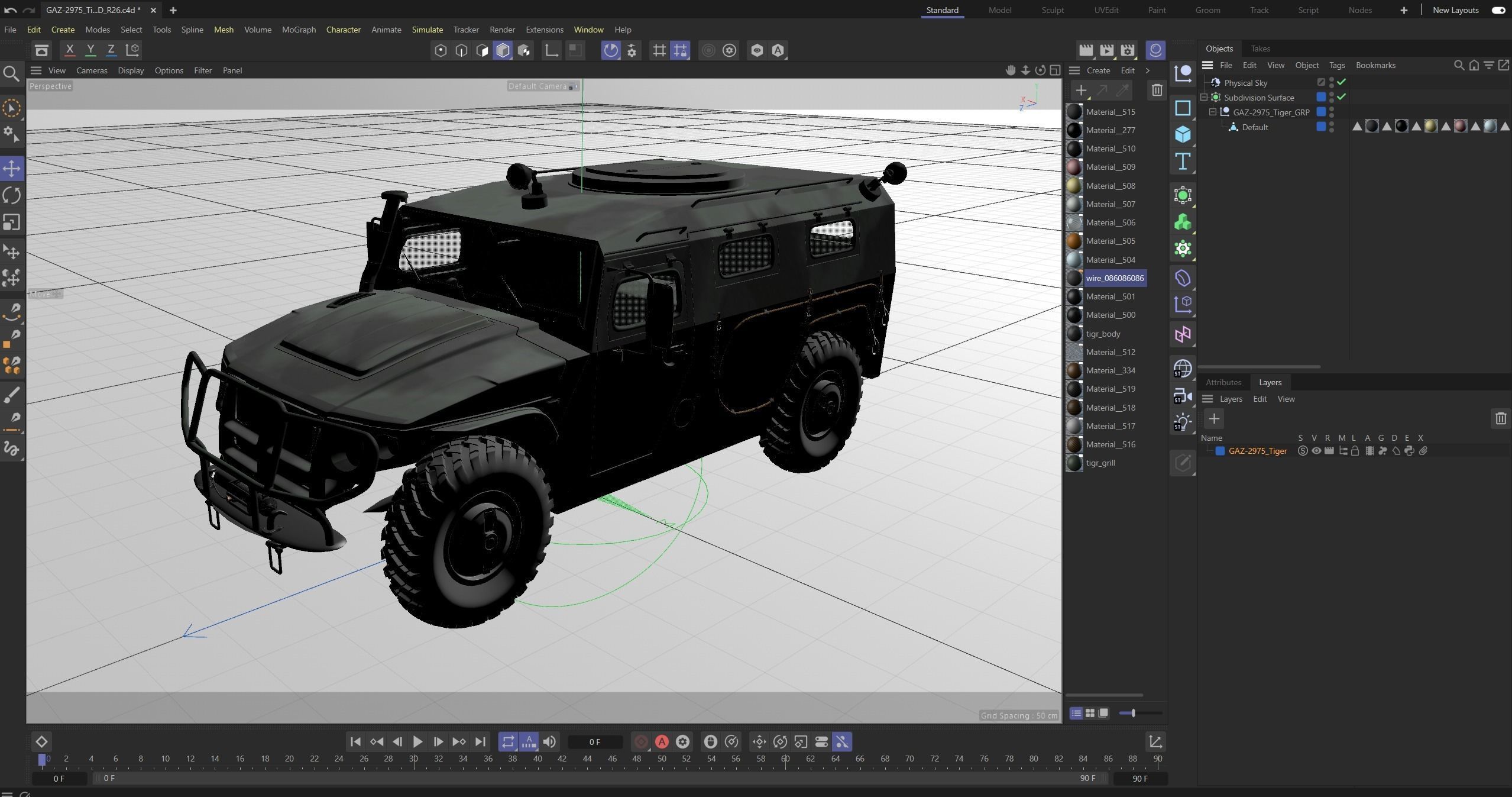 GAZ 2975 Tiger Low-poly 3D model_31