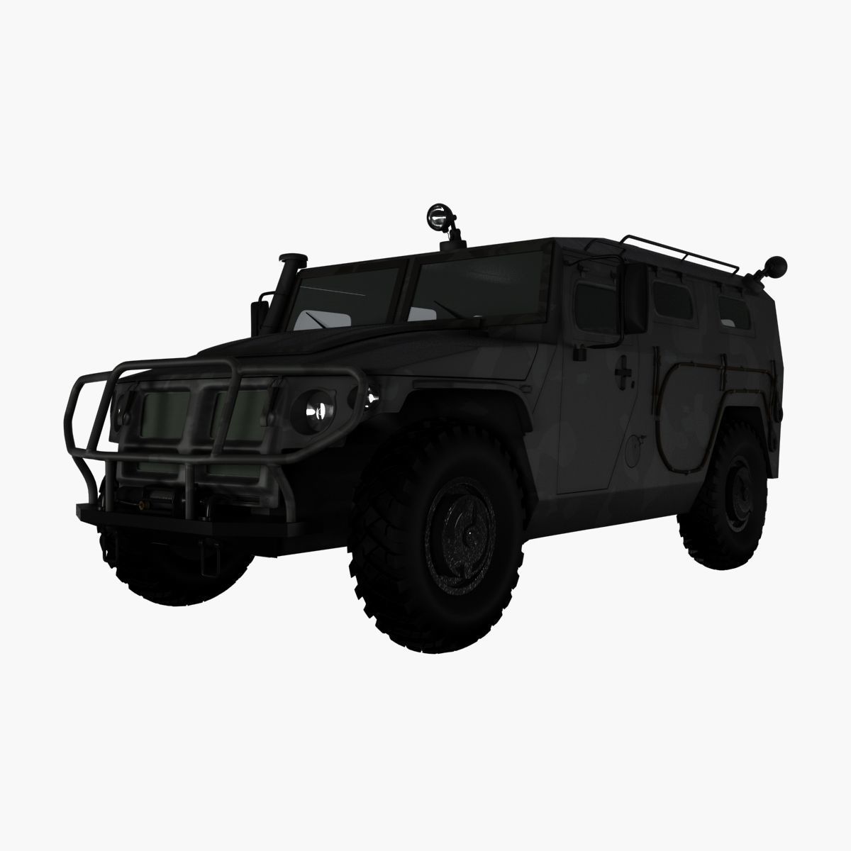 GAZ 2975 Tiger Low-poly 3D model_1