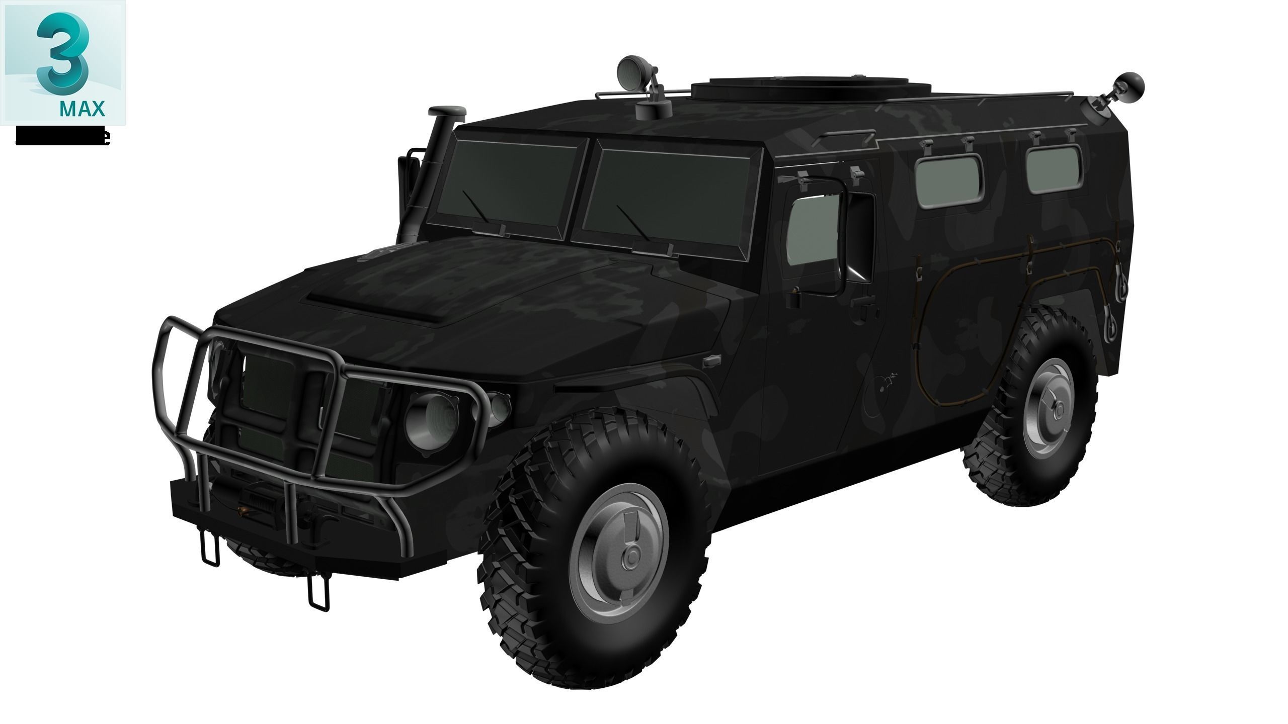 GAZ 2975 Tiger Low-poly 3D model_26