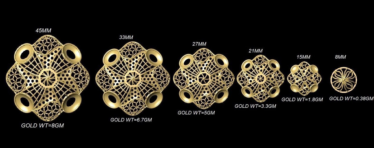 Fusion Pendant Necklace EARING CHAIN PIECE bulk 109 collection  3D print model_25