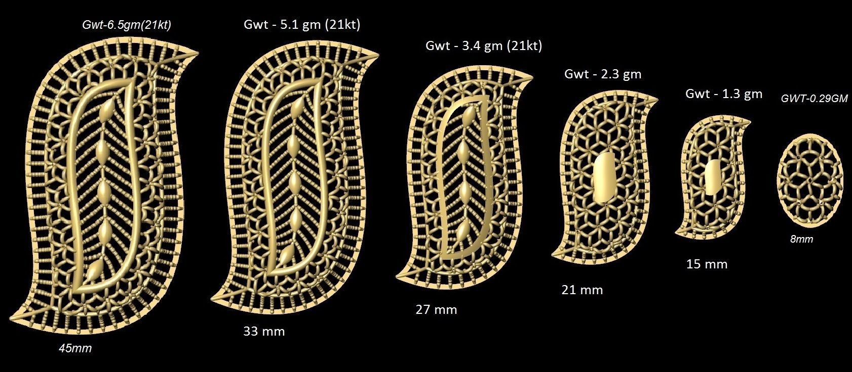 Fusion Pendant Necklace EARING CHAIN PIECE bulk 109 collection  3D print model_30