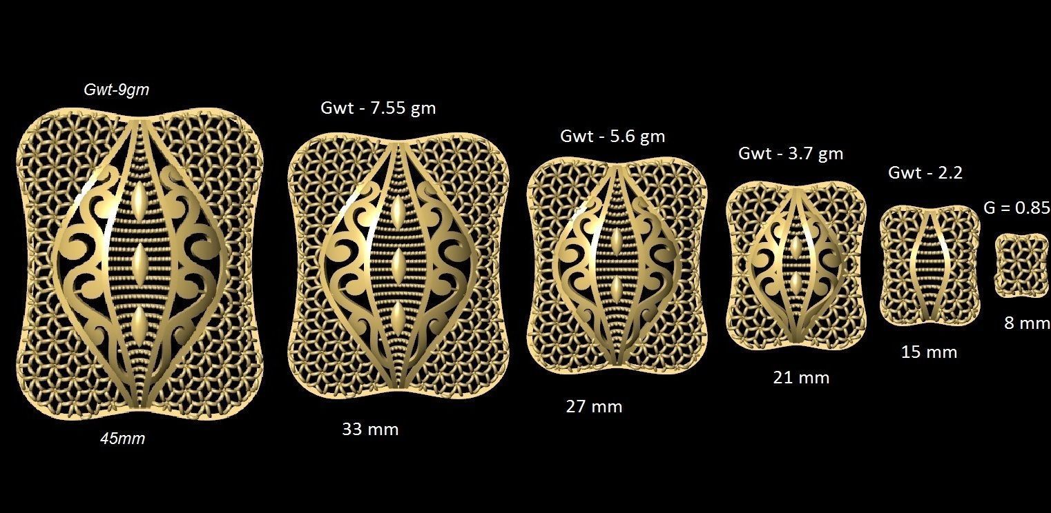 Fusion Pendant Necklace EARING CHAIN PIECE bulk 109 collection  3D print model_99