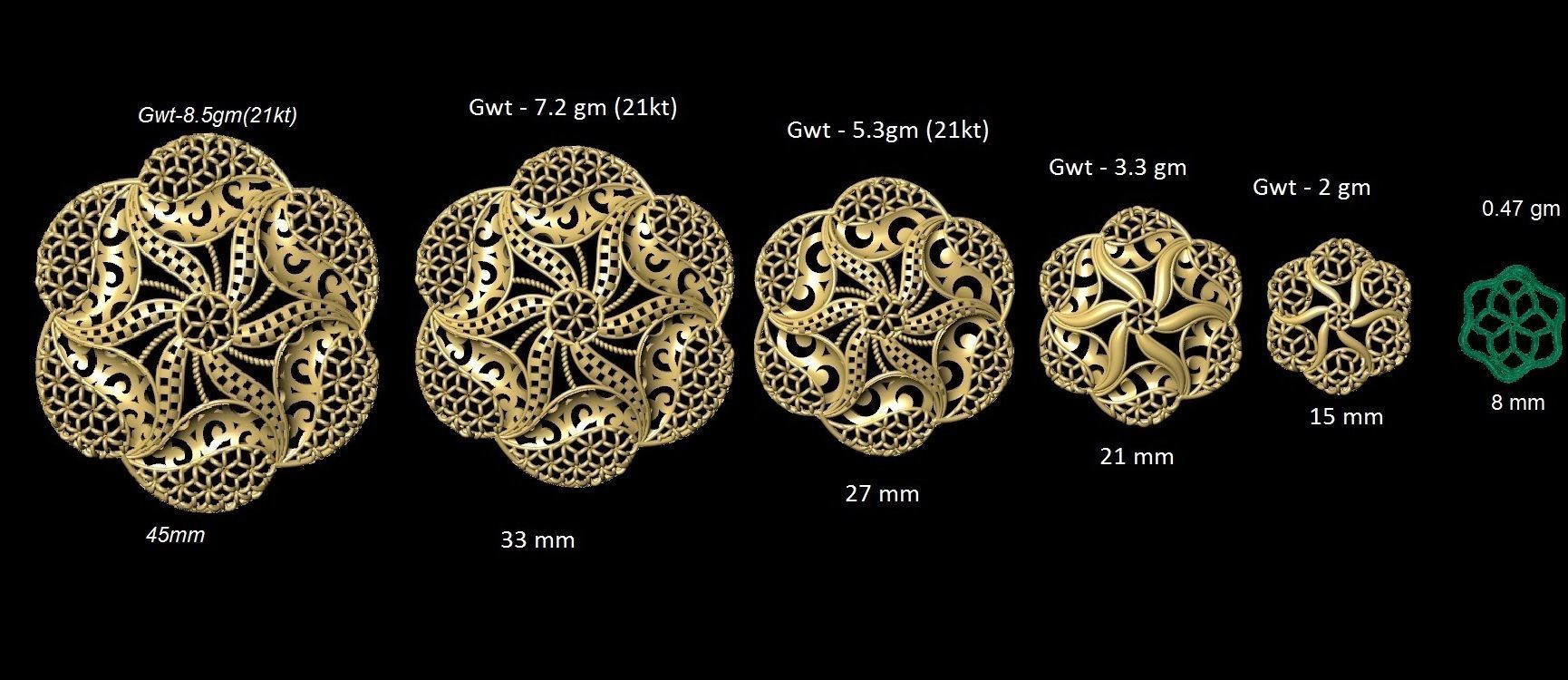 Fusion Pendant Necklace EARING CHAIN PIECE bulk 109 collection  3D print model_84