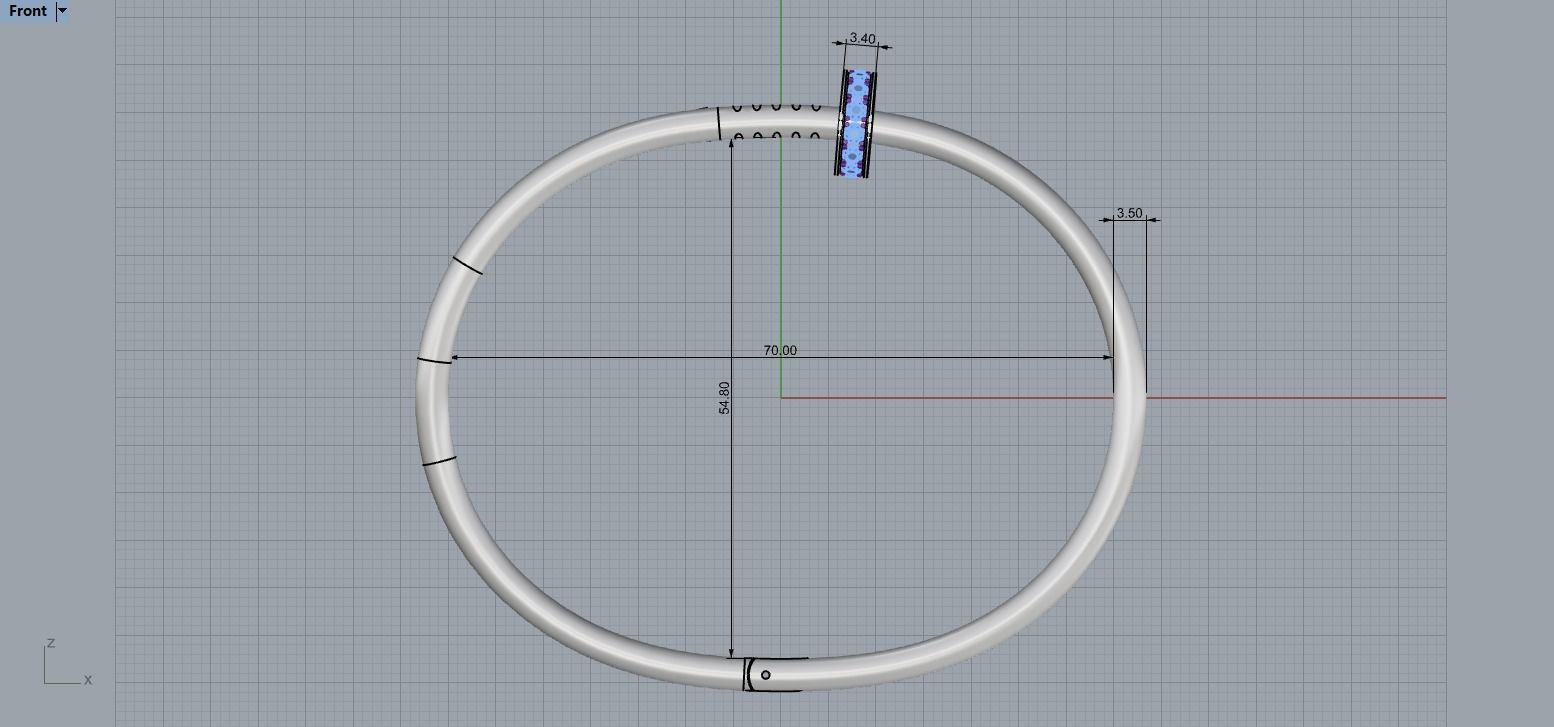 Juste un clou Bracelet 20 Size with Gems N88 3D print model_6