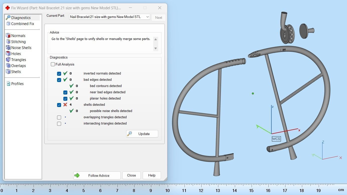 Juste un clou Bracelet 21 Size with Gems N89 3D print model_8