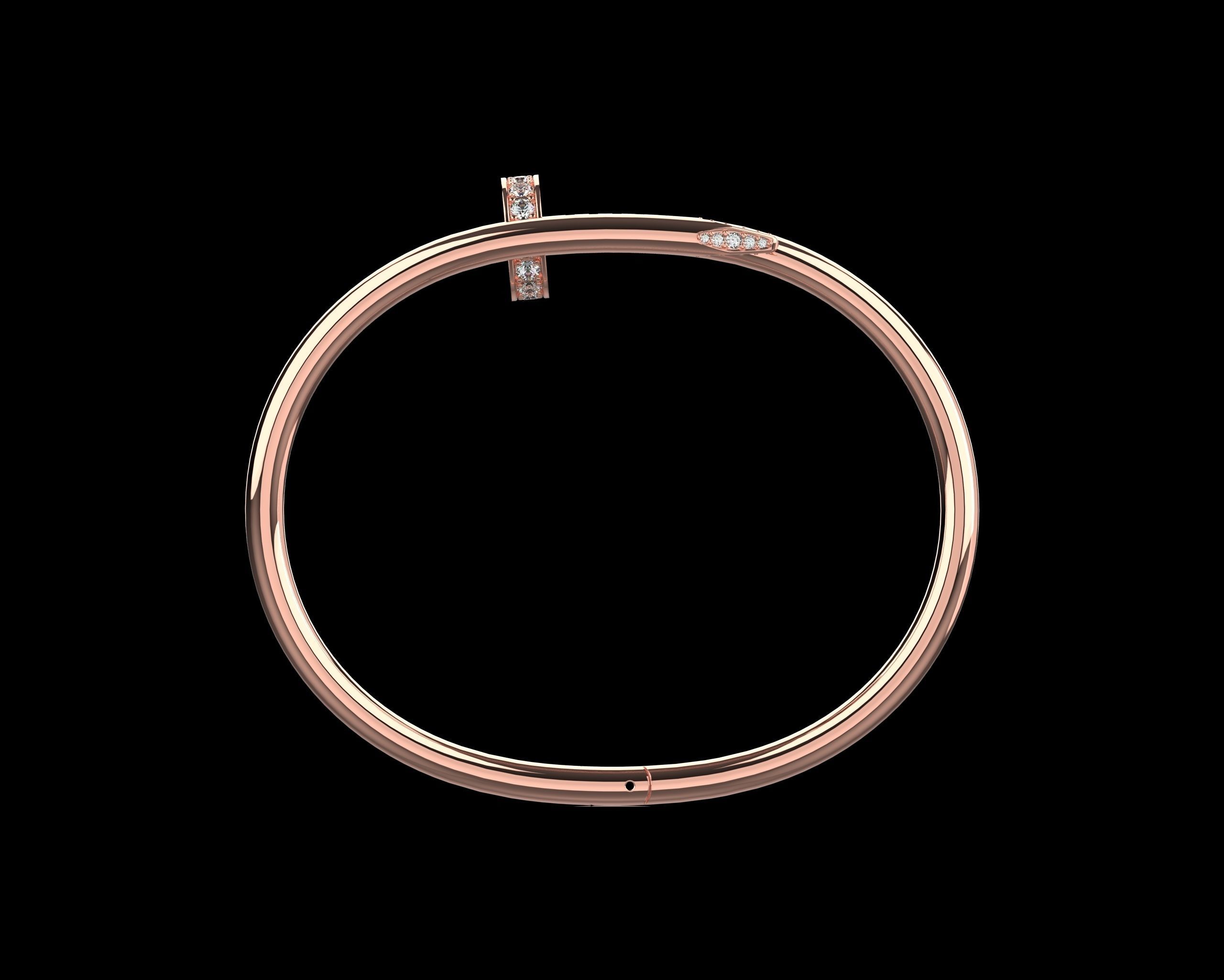 Juste un clou Bracelet 21 Size with Gems N89 3D print model_5